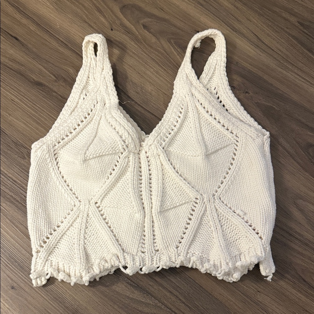 Altar'd State Ivory Knit Crop Top